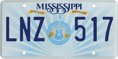 MS license plate LNZ517