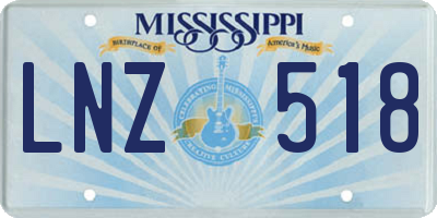 MS license plate LNZ518