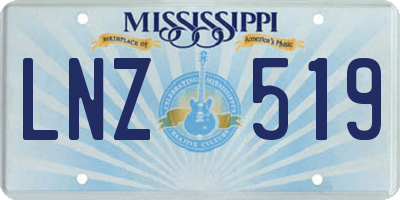 MS license plate LNZ519