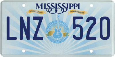 MS license plate LNZ520