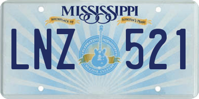 MS license plate LNZ521