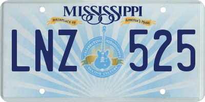 MS license plate LNZ525