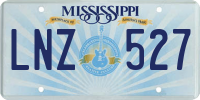MS license plate LNZ527