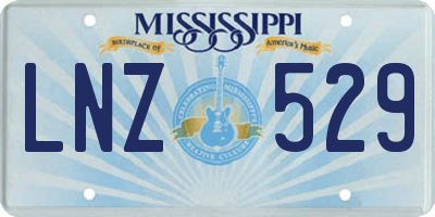 MS license plate LNZ529
