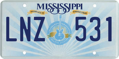 MS license plate LNZ531