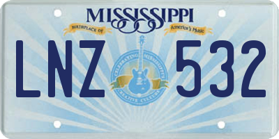 MS license plate LNZ532
