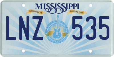 MS license plate LNZ535