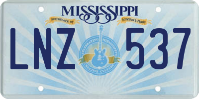 MS license plate LNZ537