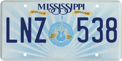 MS license plate LNZ538