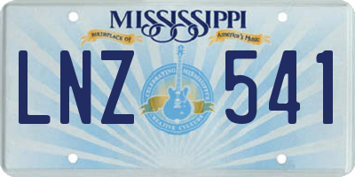 MS license plate LNZ541