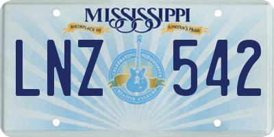MS license plate LNZ542