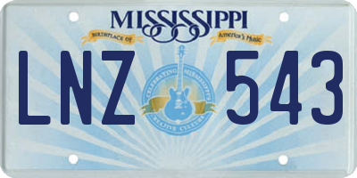 MS license plate LNZ543