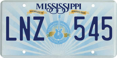 MS license plate LNZ545