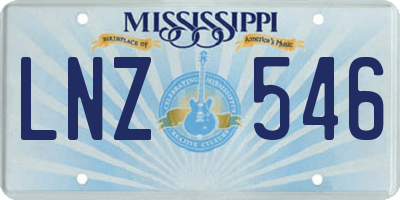 MS license plate LNZ546