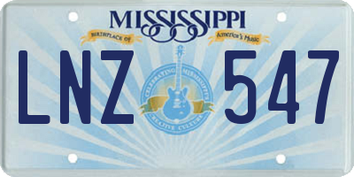 MS license plate LNZ547