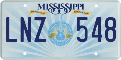 MS license plate LNZ548