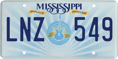 MS license plate LNZ549
