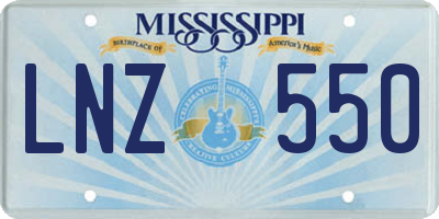MS license plate LNZ550