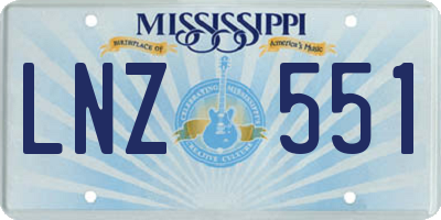 MS license plate LNZ551