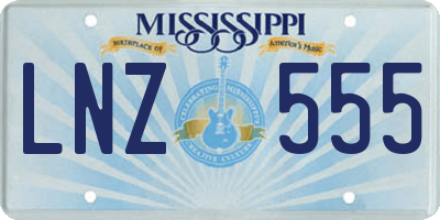 MS license plate LNZ555