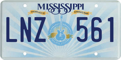 MS license plate LNZ561