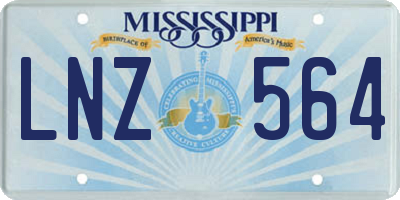 MS license plate LNZ564