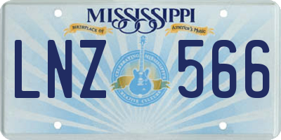 MS license plate LNZ566