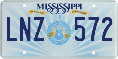 MS license plate LNZ572