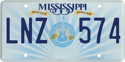 MS license plate LNZ574