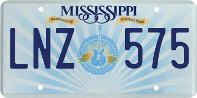 MS license plate LNZ575