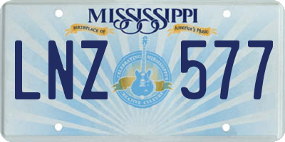 MS license plate LNZ577