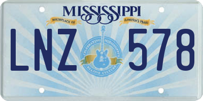 MS license plate LNZ578