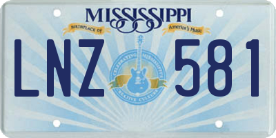 MS license plate LNZ581