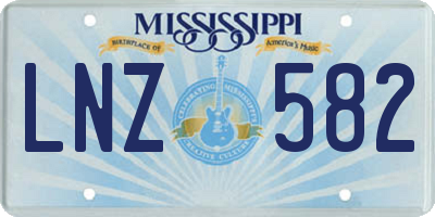 MS license plate LNZ582