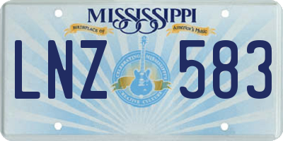 MS license plate LNZ583