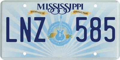 MS license plate LNZ585