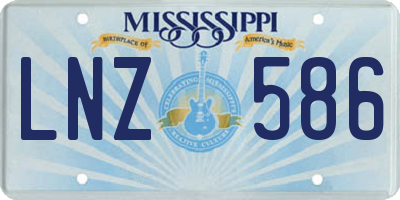 MS license plate LNZ586