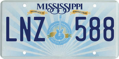 MS license plate LNZ588
