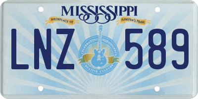 MS license plate LNZ589