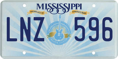 MS license plate LNZ596
