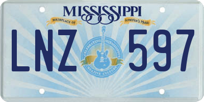 MS license plate LNZ597