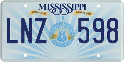 MS license plate LNZ598