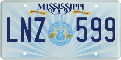MS license plate LNZ599