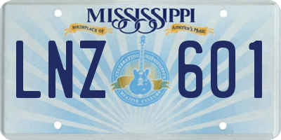MS license plate LNZ601