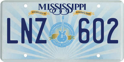 MS license plate LNZ602
