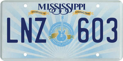MS license plate LNZ603