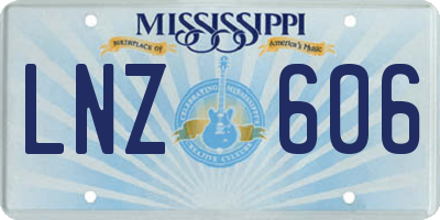 MS license plate LNZ606