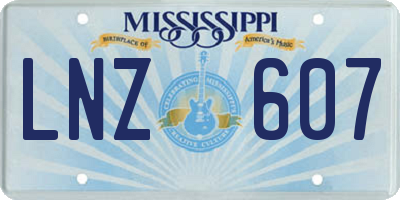 MS license plate LNZ607