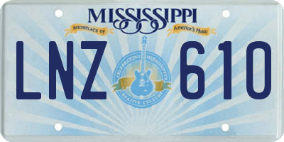 MS license plate LNZ610