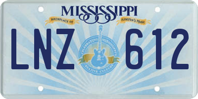 MS license plate LNZ612